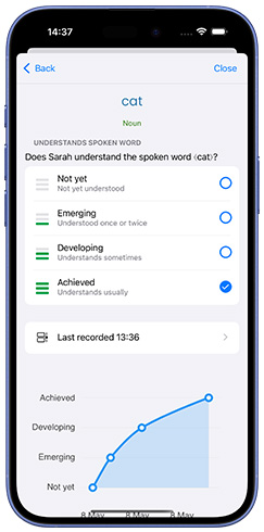 Screenshot of the LearningTracker app on an iPhone
